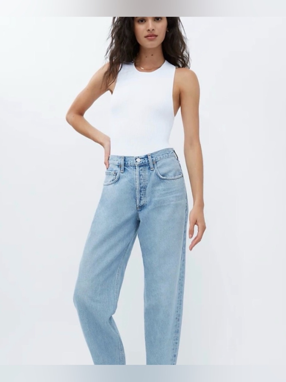 Agolde Light Wash Boyfriend Barrel Jeans
Tapered Baggy High Rise Revolve 27 - Picture 1 of 10